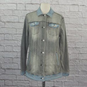 Lularoe Jaxon Two Tone Denim Jean Jacket
